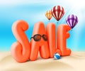 3D Rendered Sale Word Title for Summer Promotion