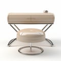 3d Rendered Sanremo Beige Dressing Table And Stool For Interior Design