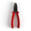 3D rendered scale model of red pliers