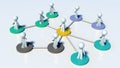 Linked network of people - communication or hierarchy Royalty Free Stock Photo