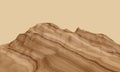 3D render sedimentary mountain. Sandstone hill