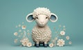 3D rendered sheep image for Eid al-Adha holiday. Generative AI