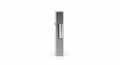 A sleek modern 3D rendered silver stainless steel lighter standing upright on a clean white background with minimalist design Royalty Free Stock Photo