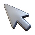 3 D rendered silver computer mouse cursor pointer isolated on a transparent background technology Royalty Free Stock Photo