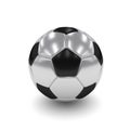 3d rendered silver soccer ball over white Royalty Free Stock Photo