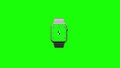 3D rendered smartwatch with green screen for mockup. Animation for presentation on mockup screen.