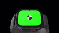 3D rendered smartwatch with green screen for mockup. Background with Alpha channel for chroma key. Animation for