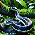 3D rendered snake illustration in woods generative ai