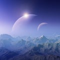 3d rendered Space Art: A Foggy Fantasy Landscape