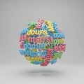 A 3D-rendered sphere composed of colorful, Royalty Free Stock Photo