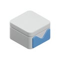 A 3D-rendered square object with a minimalist design in white and light gray. The box Royalty Free Stock Photo