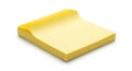 A 3D rendered stack of yellow sticky notes with a slightly angled top-down perspective on a clean white background Royalty Free Stock Photo