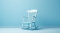 Subdued Colors 3d Render Rocking Chair On Blue Wall Royalty Free Stock Photo