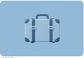 3D-rendered suitcase icon with a minimalist design against a light blue background. The Royalty Free Stock Photo