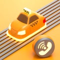 3d rendered taxi small car