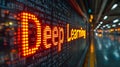 A 3D-rendered text reading "Deep Learning" in a high-tech, networked setting, conveying the advanced Royalty Free Stock Photo