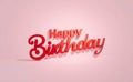 Red Happy Birthday text on pink background celebration Royalty Free Stock Photo