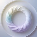 Twisted Torus Shape With Gradient Pastel Colors On White Plate abstract background Royalty Free Stock Photo