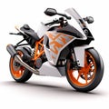 Hyper-detailed White Ktm Motorbike Realistic 3d Rendering Royalty Free Stock Photo