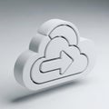 3D White Cloud Icon with Arrow Symbol for Data Upload or Download image photo Royalty Free Stock Photo