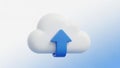 3D Cloud Icon with Upward Arrow Symbolizing Data Upload and Cloud Computing image photo Royalty Free Stock Photo