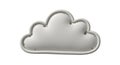 3D rendered white cloud object with smooth glossy texture on plain background isolated Royalty Free Stock Photo