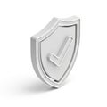 3D rendered white shield icon with a subtle checkmark symbol Royalty Free Stock Photo