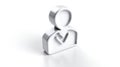 3D White Glossy Approved User Icon: Business Profile Confirmation Royalty Free Stock Photo