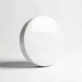 A3D rendered white sphere with a glossy reflective surface on a white background ball circle Royalty Free Stock Photo