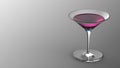 3D rendered wine glass for drinking alcohol in restaurant