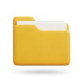 3D Rendered Yellow Folder Icon with White Paper Sheets file document Royalty Free Stock Photo