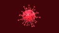 One Single Corona Viruses In Red