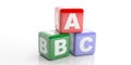 3d rendering abc cubes on white background Royalty Free Stock Photo