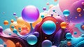 3d rendering of abstract background with colorful bubble liquid Royalty Free Stock Photo