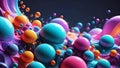 3d rendering of abstract background with colorful bubble liquid Royalty Free Stock Photo