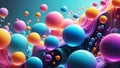 3d rendering of abstract background with colorful bubble liquid Royalty Free Stock Photo