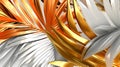 White and golden abstract Palm leaves.