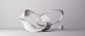 3d rendering. Abstract background of linked twisted rings. Curvy blank moebius ribbon. Modern white minimalist wallpaper