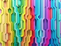 3D rendering abstract background of multi-colored lines shapes