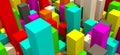 3D rendering Abstract background from multicolored cubes Royalty Free Stock Photo