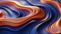 3d rendering of an abstract background with orange and blue waves Royalty Free Stock Photo