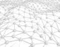3d rendering abstract background plexus white. Low-poly network, smooth wavy motion animation. Loop digital reality big data Royalty Free Stock Photo