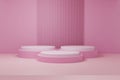 3D Rendering Abstract background with realistic basic geometry cylinder pedestal podium. Minimal scene for product display