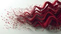 3d rendering of abstract background with red curved lines in empty space. Royalty Free Stock Photo