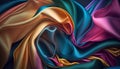 3d rendering, abstract background of wavy silk fabric. 3d illustration.