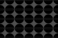 3d rendering. Abstract Black Circular objects pattern on gray background Royalty Free Stock Photo
