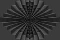 3D rendering. Abstract Black Square Grid tunnel wall background.