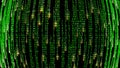 3D rendering of abstract blocks of matrix code located in the virtual space Royalty Free Stock Photo