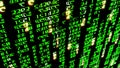 3D rendering of abstract blocks of matrix code located in the virtual space Royalty Free Stock Photo