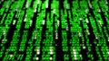 3D rendering of abstract blocks of matrix code located in the virtual space Royalty Free Stock Photo